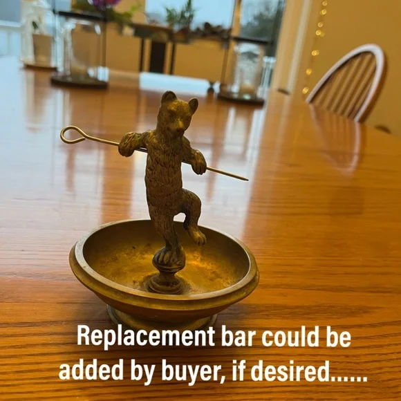 Vintage Bronze Dancing Bear Circus Figurine Trinket Dish Brass Valet Cigar Rest - Picture 14 of 17